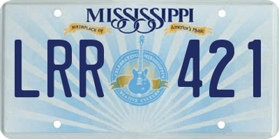 MS license plate LRR421