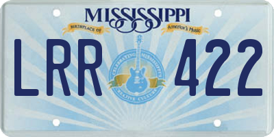 MS license plate LRR422