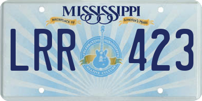 MS license plate LRR423