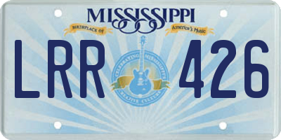 MS license plate LRR426