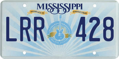 MS license plate LRR428