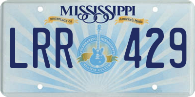 MS license plate LRR429