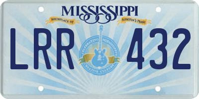 MS license plate LRR432