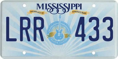 MS license plate LRR433