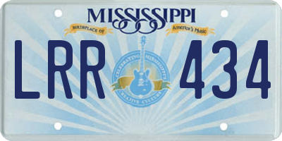 MS license plate LRR434
