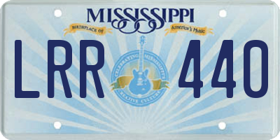 MS license plate LRR440
