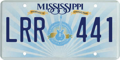 MS license plate LRR441