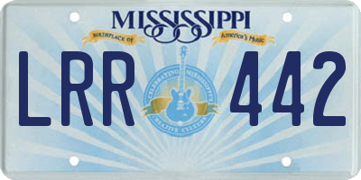 MS license plate LRR442