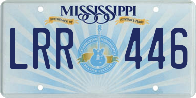 MS license plate LRR446