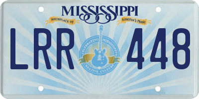 MS license plate LRR448