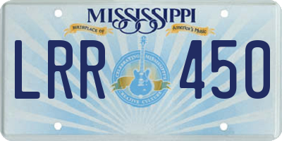 MS license plate LRR450