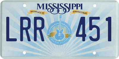 MS license plate LRR451