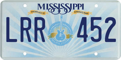 MS license plate LRR452