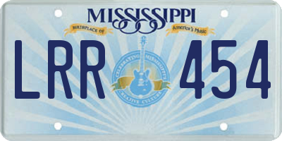 MS license plate LRR454