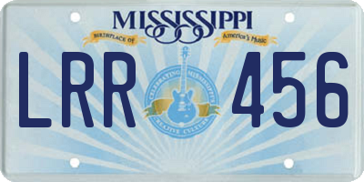 MS license plate LRR456