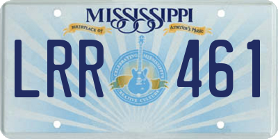 MS license plate LRR461