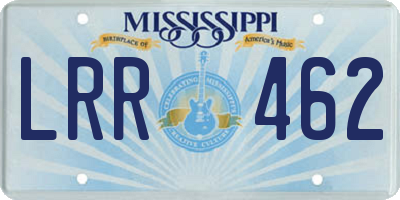 MS license plate LRR462