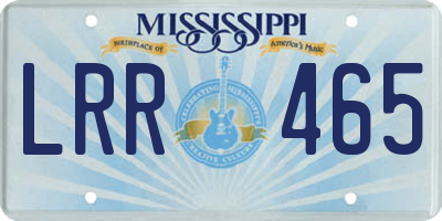 MS license plate LRR465