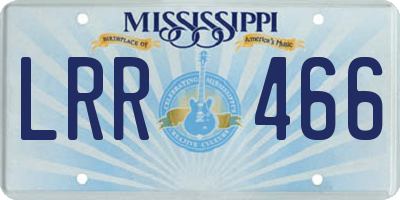 MS license plate LRR466