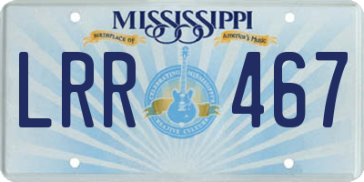 MS license plate LRR467