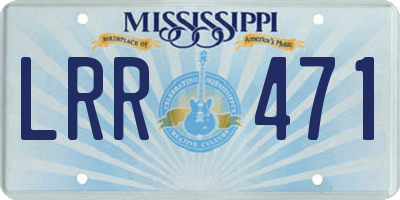 MS license plate LRR471
