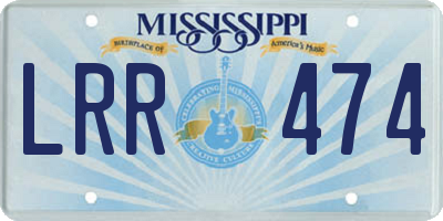 MS license plate LRR474