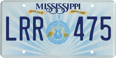 MS license plate LRR475