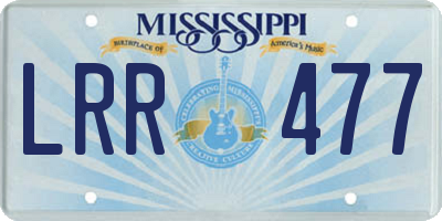 MS license plate LRR477