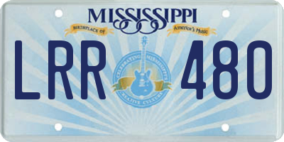 MS license plate LRR480