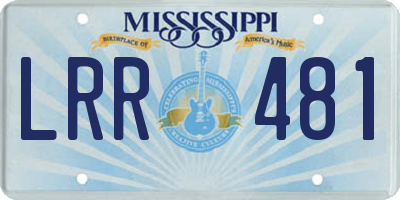 MS license plate LRR481