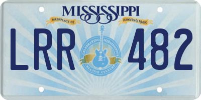 MS license plate LRR482