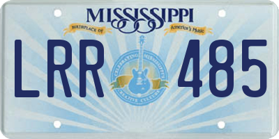 MS license plate LRR485