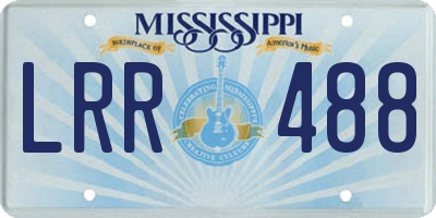MS license plate LRR488