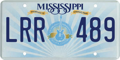 MS license plate LRR489