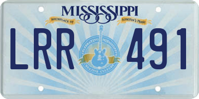 MS license plate LRR491
