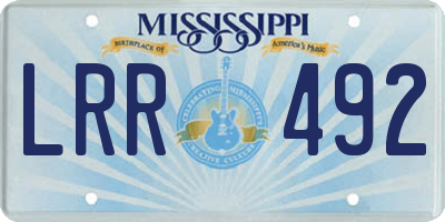 MS license plate LRR492