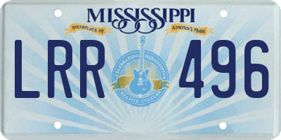 MS license plate LRR496
