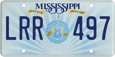 MS license plate LRR497