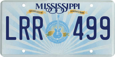 MS license plate LRR499