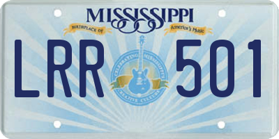 MS license plate LRR501