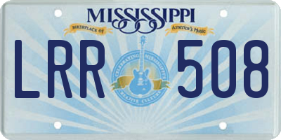 MS license plate LRR508