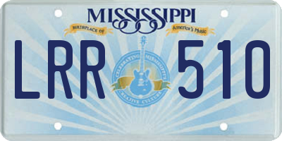 MS license plate LRR510