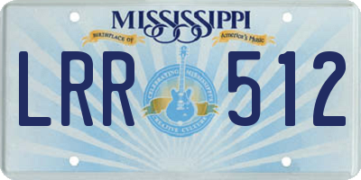 MS license plate LRR512