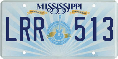 MS license plate LRR513