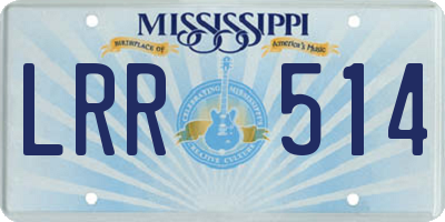MS license plate LRR514