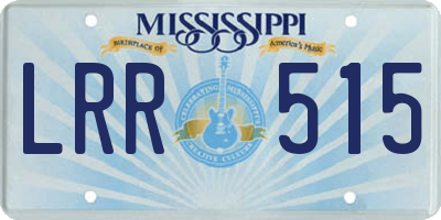 MS license plate LRR515