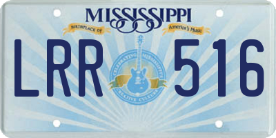 MS license plate LRR516