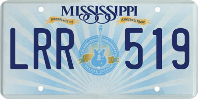 MS license plate LRR519