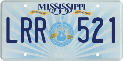 MS license plate LRR521