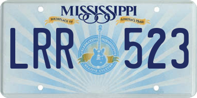 MS license plate LRR523